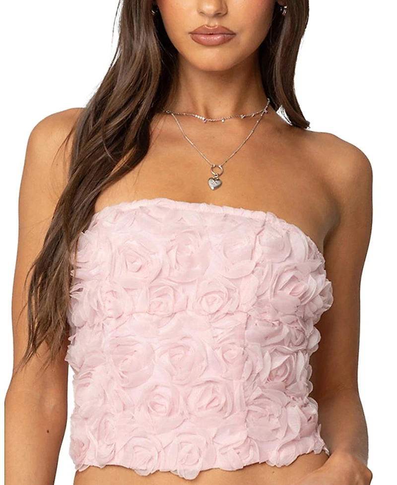 Edikted Rosee Textured Floral Corset