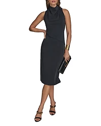 Donna Karan Cowlneck Sheath Dress