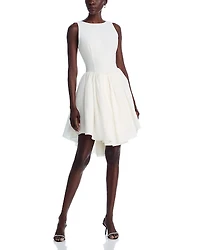 Amsale High Neck Bubble Skirt Dress