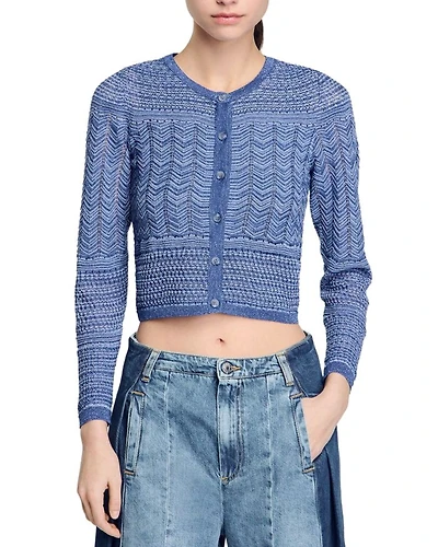 Glitter Crewneck Cardigan Sweater