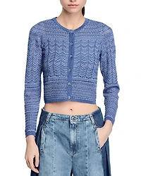 Glitter Crewneck Cardigan Sweater