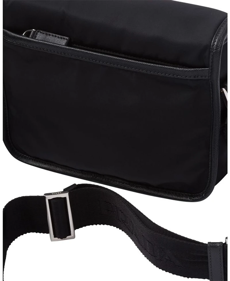 Re-Nylon and Saffiano Leather Shoulder Bag