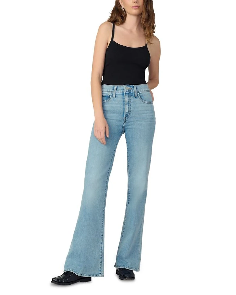 The Molly Petite High Rise Flare Jeans Riveting