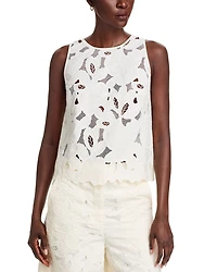 Berodi Broderie Anglaise Sleeveless Lace Top