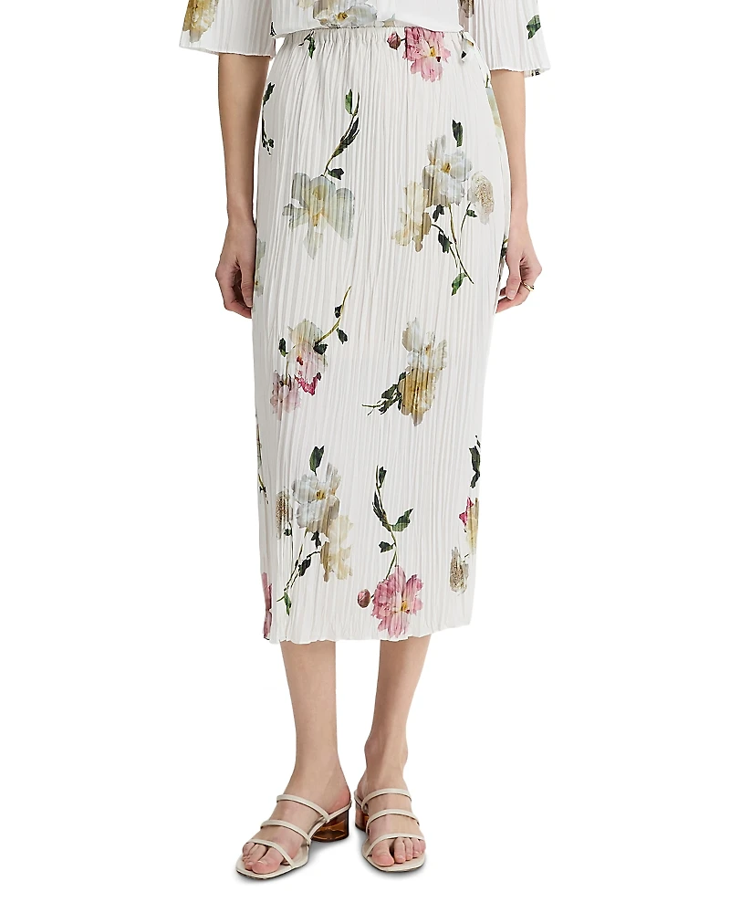Vince Wilted Peony Pleated Skirt