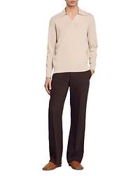 Knit Long Sleeve Polo Shirt