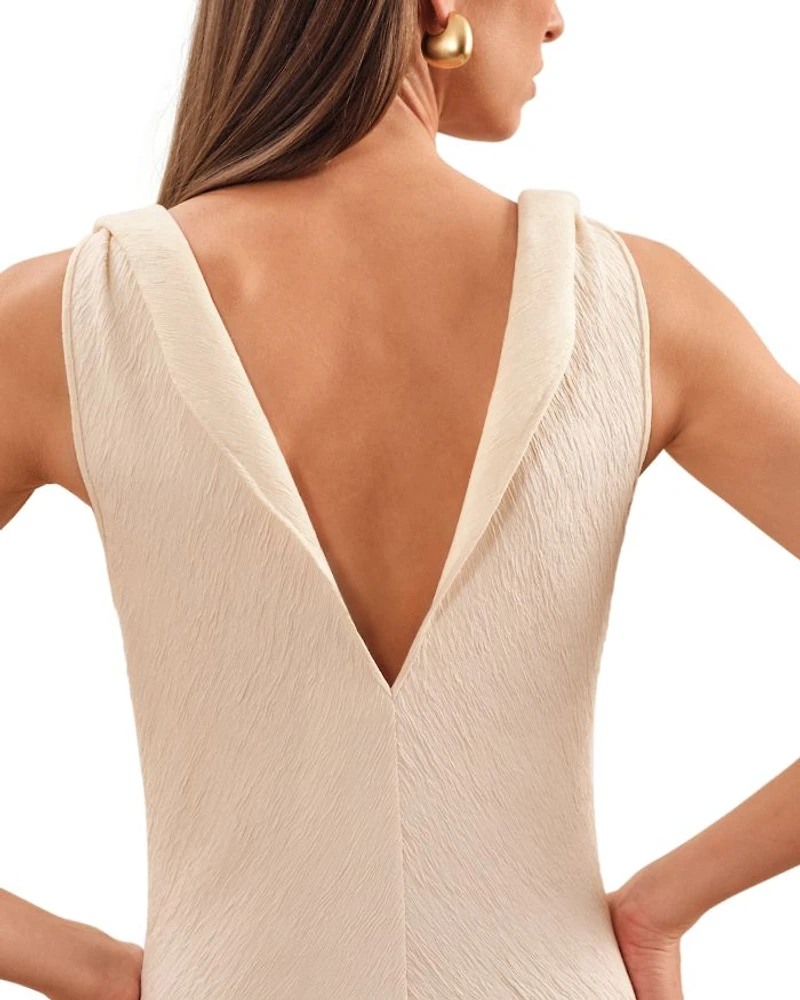Kiera Textured Drape Neck Dress