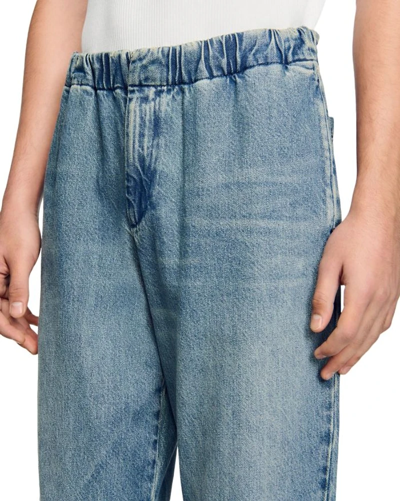 Faded Wide Leg Jeans Blue Vinta