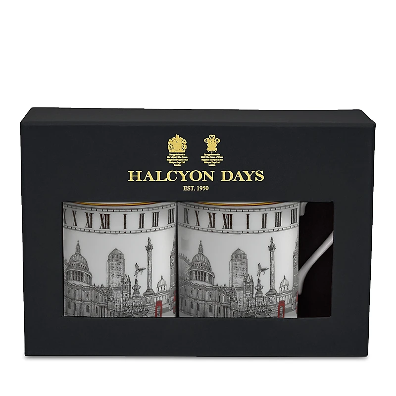Halcyon Days The London Icons & Windsor Castle Mugs, Set of 2