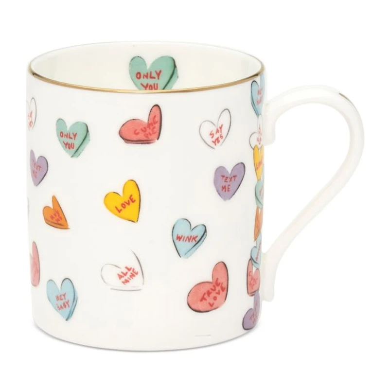 Love Hearts Mugs, Set of 2