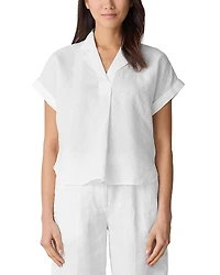 Eileen Fisher Linen Notch Collar Top