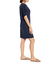 Ruched Elbow Sleeve Dress