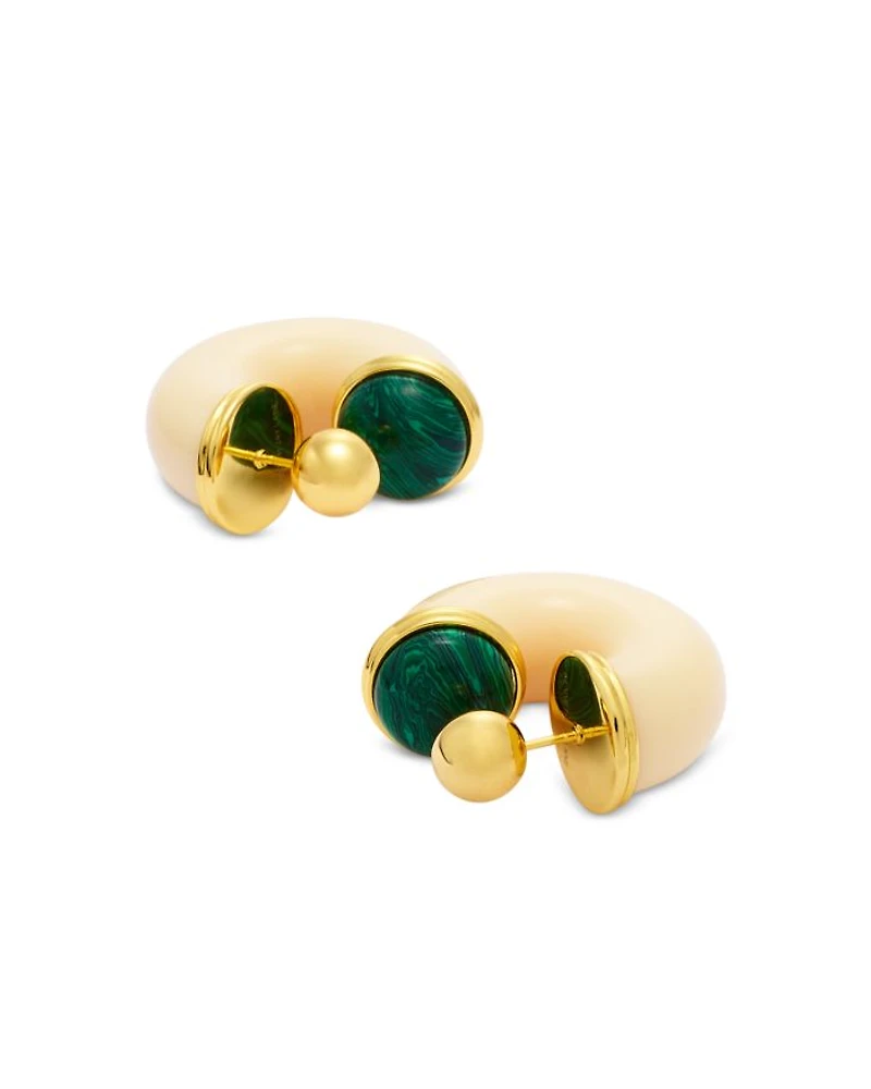 Malachite Hoop Earrings