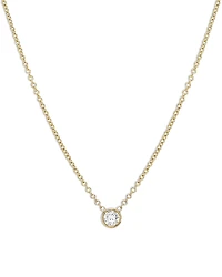 Zoe Lev 14K Yellow Gold Diamond Bezel Fine Link Pendant Necklace, 16-18