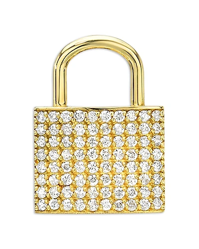 Zoe Lev 14K Yellow Gold Diamond Pave Padlock Charm Pendant