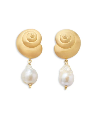 Beachside Shell & Cultured Freshwater Pearl Drop Earrings