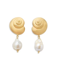 kate spade new york Beachside Shell & Cultured Freshwater Pearl Drop Earrings