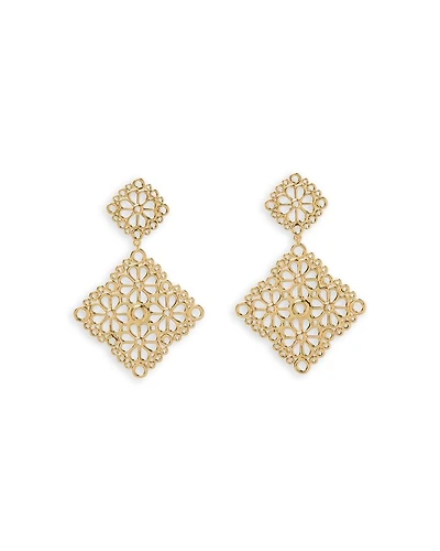 Spade Flower Lace Drop Earrings