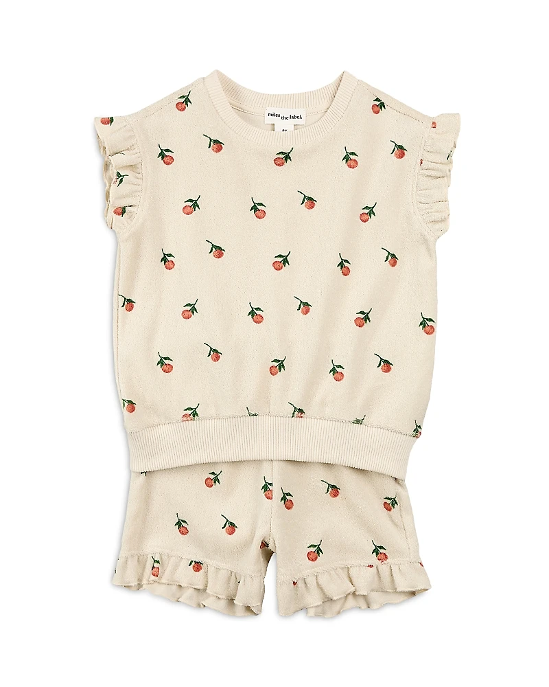 Miles The Label Girls' Sleeveless Terry Top & Shorts Set - Little Kid