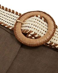 Petites Beau Belted Linen Pants