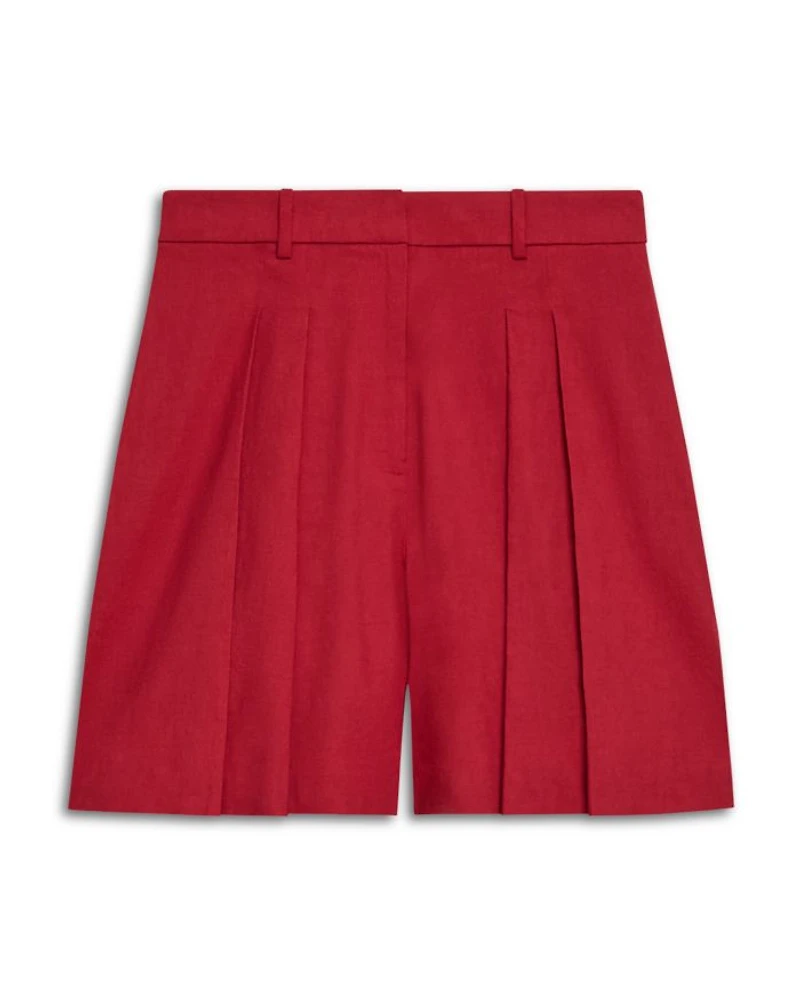 Pleated Linen Shorts