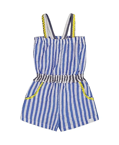 Deux par Girls' Sleeveless Seersucker Romper - Little Kid