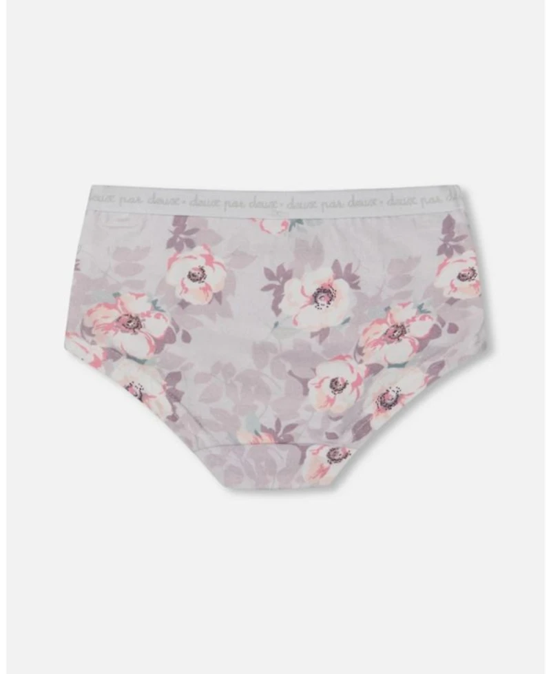 Girls' Printed Organic Cotton Short Panty - Little Kid