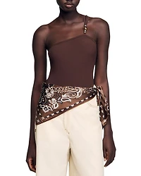 Angele Asymmetric Ribbed Leotard