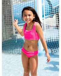 Girls' Fay Crinkle Square Neck Two Piece Swimsuit - Little Kid, Big Kid