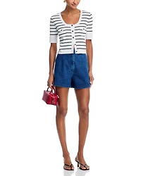 Denim Tab Waist Shorts