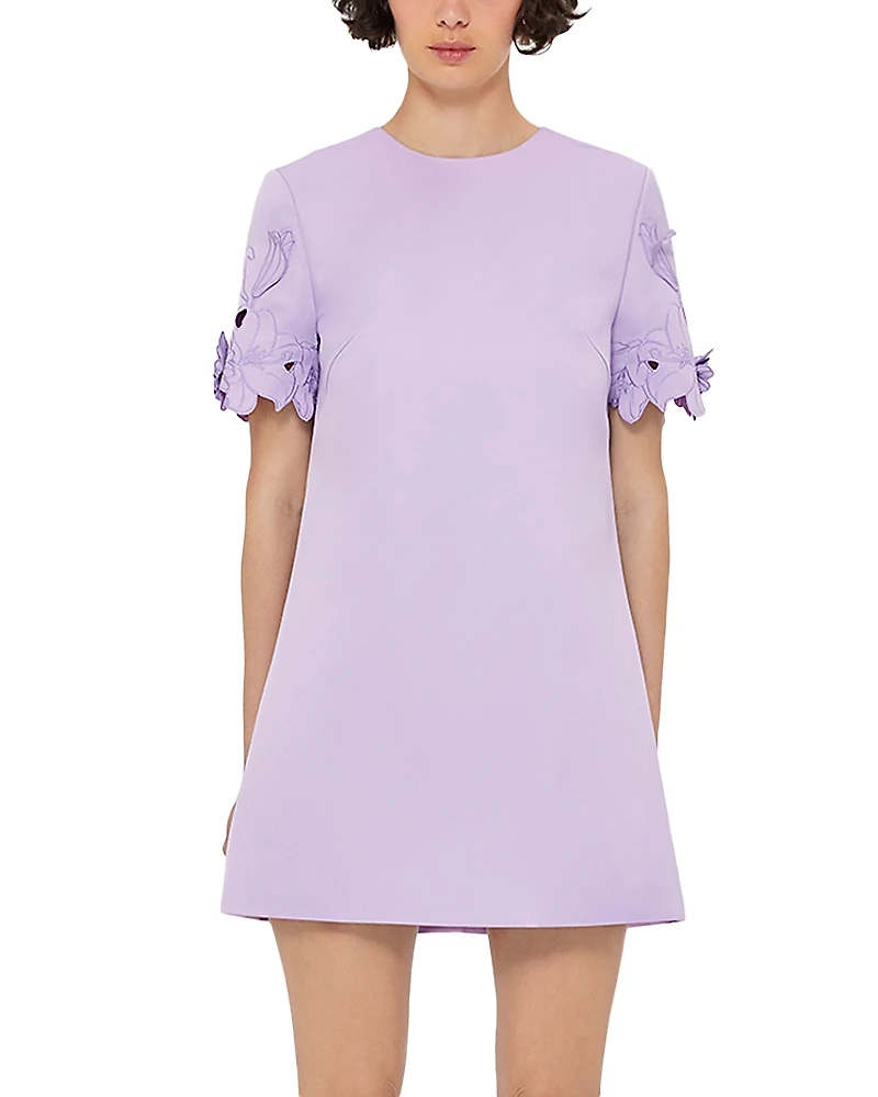 Leo Lin Aurie Applique Short Sleeve Mini Dress