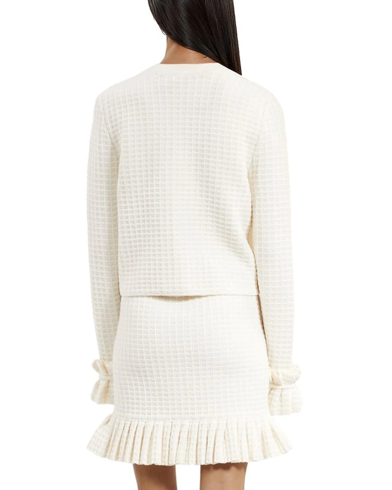 Textured Ruffle Cuff Cardigan