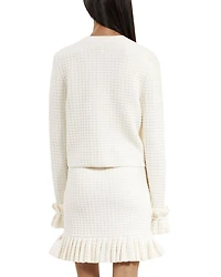 Textured Ruffle Cuff Cardigan