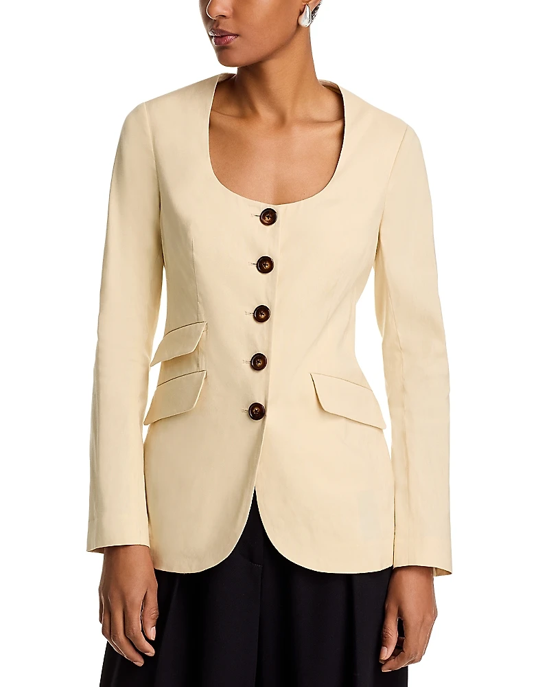 rag & bone Roslyn Linen Collarless Blazer