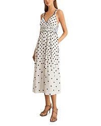 Reiss Dottie Polka Dot Midi Dress