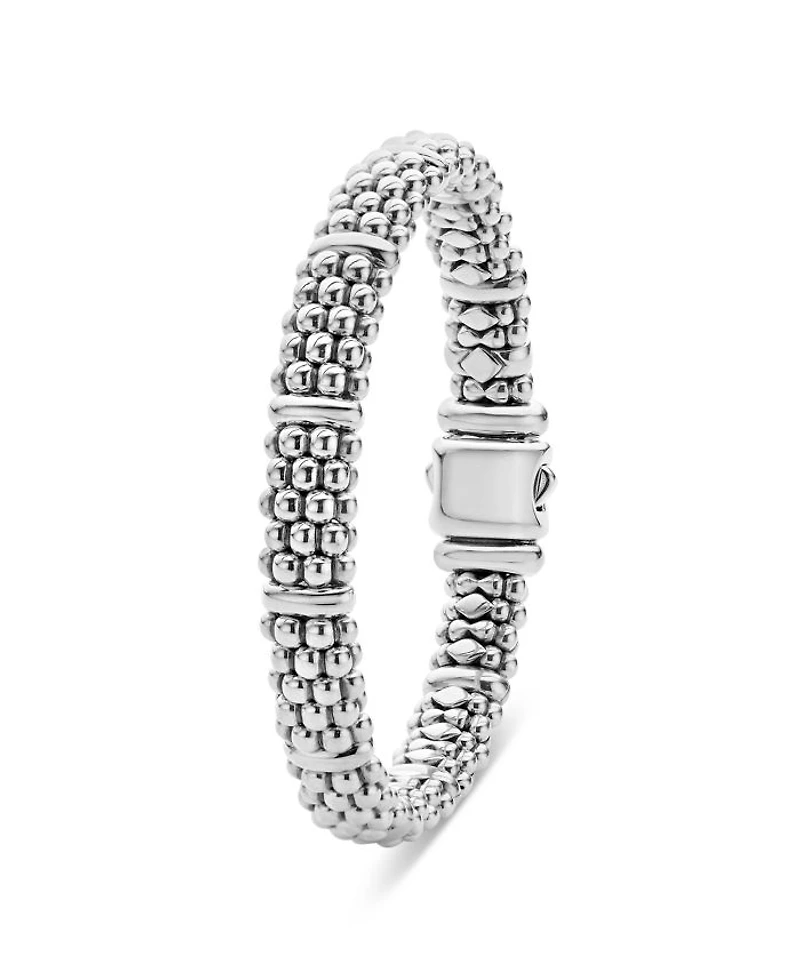 Sterling Silver Caviar Beaded Rope Bracelet