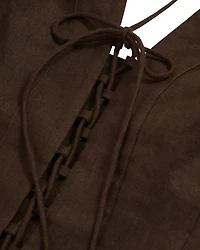 Amelia Lattice Tie Front Dress