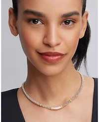18K Gold & Sterling Silver Diamond Lux Single Station Necklace, 16"