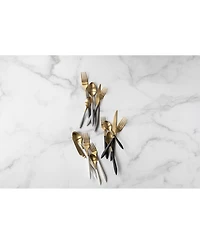 Ares Oro & Black 20 Piece Flatware Set