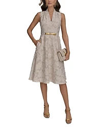 Belted Jacquard Dress