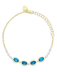 Meira T 14K White & Yellow Gold Blue Topaz & Diamond Bracelet
