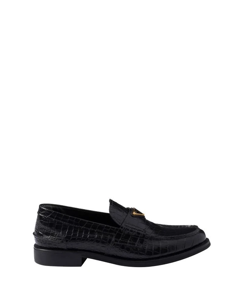 Women's Croco-Print Leather Loafers