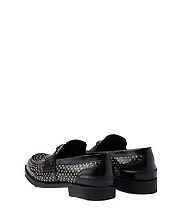 Women's Studded Brushed Leather Loafers
