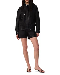 Aria Leather Bomber Jacket