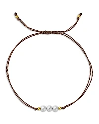 Zoe Chicco 14K Yellow Gold Cultured Freshwater Pearl Trio Cord Slider Bracelet