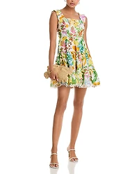 Aqua Tropical Mini Dress - Exclusive