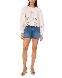 Embroidered Long Sleeve Blouse