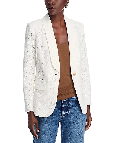 Elie Tahari The Aria Eyelet Embroidered Blazer