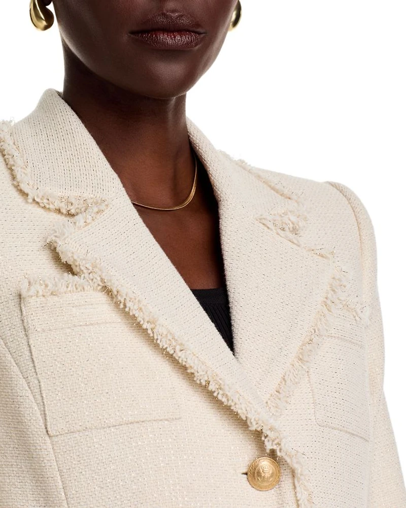 Sylvia Fringe Trim Tweed Jacket