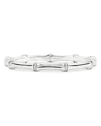 Pavé Bamboo Bangle Bracelet in Sterling Silver